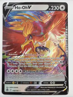Pokemon TCG Ho-Oh v Sword & Shield Silver Tempest Holo Ultra Rare Card 140/195 - Image 1