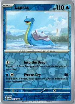 Lapras 016/091 Paldean Fates Common Reverse Holo Near Mint - Pokemon Card - Image 1