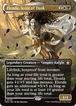 Magic The Gathering MTG ELENDA, SAINT OF DUSK FOIL BORDERLESS Foundations NM - Image 1