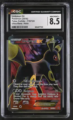CGC 8.5 Umbreon EX 2016 Fates Collide 119/124 Ultra Rare,Holo Pokemon Card - Image 1