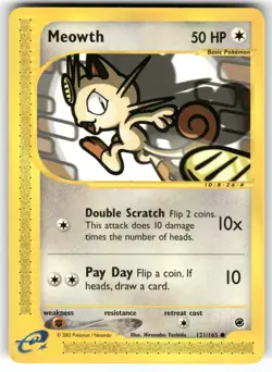 Meowth 121/165 Common Expedition Base Set Non-Holo Pokemon NM - Image 1