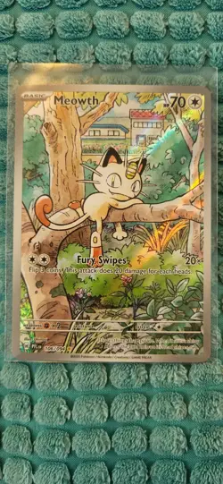2025 Pokemon Meowth 106/094 Phantasmal Flames Illustration Rare NM - Image 1