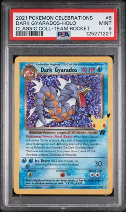 Dark Gyarados-Holo Classic Coll-Team Rocket Pokemon Celebrations 8/82 PSA 9 - Image 1