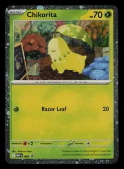 Chikorita (Cosmos Holo) 069 Holo Promo ME: Mega Evolution Promo Pokemon NM - Image 1