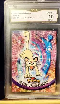 1999 Pokemon Topps Series 1 Persian #53 GMA 10 GEM MINT - Image 1