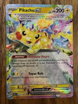 Pokemon TCG Pikachu EX Surging Sparks 57/191 NM Condition - Image 3