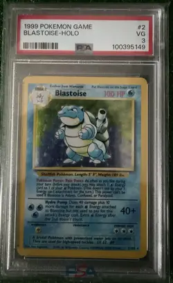 Blastoise Base Set Holo Rare 2/102 English 1999 PSA Graded Pokemon TCG - Image 1