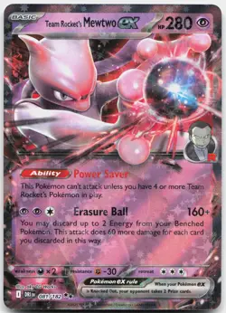 Team Rocket's Mewtwo ex 081/182 Double Rare Destined Rivals Pokemon Near Mint - Image 1