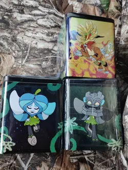 Pokemon TCG Stacking Tin NEW Factory Sealed, Q1 2025 3 Booster Packs, 2 Stickers - Image 3