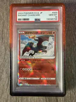 2024 Pokemon SVJL Japanese #003 Radiant Charizard Terastal PSA 10 GEM MINT - Image 1