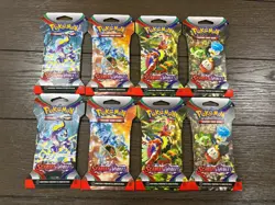 Pokemon TCG Scarlet & Violet Base Set 8 Sleeved Boosters Art Set x2 New/Sealed - Image 1