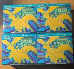 Pokemon Mega Evolutions Ascended Heroes ETB Elite Trainer Box Lot Of 4 - Image 1