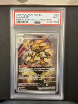 Alakazam #009 2025 Pokemon Mega Evolutions ETB Promo Pokemon Center PSA 9 Graded - Image 1
