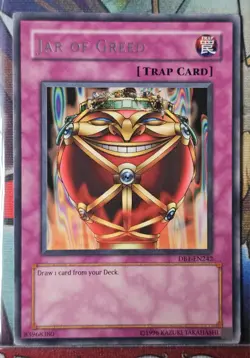 Yu-Gi-Oh! TCG Jar of Greed DB1-EN242 Rare - Image 1