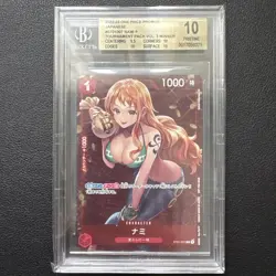 BGS PRISTINE 10 One Piece Card Nami Promo ST01-007 Japanese graded Card - Image 2
