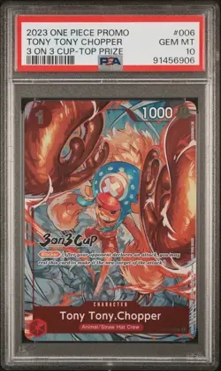 PSA 10 Tony Tony Chopper ST01-006 Promo 3 On 3 Cup-top Prize ONE PIECE - Image 1