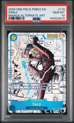PSA 10 Sanji OP06-119 PRB02 EN Manga Alternate Art ONE PIECE - Image 1