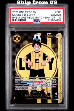 MONKEY D. LUFFY PSA 10 ST13-003 BVB x One Piece Match Day 25 Japanese - Image 1