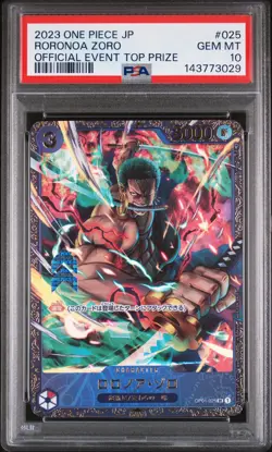 Roronoa Zoro One Piece 2023 Official Event Top Prize Promo Japanese #025 PSA 10 - Image 1