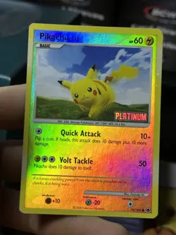 Pikachu 70/100 Majestic Dawn 2008 Reverse Platinum Holo Pokemon Card TCG - Image 3