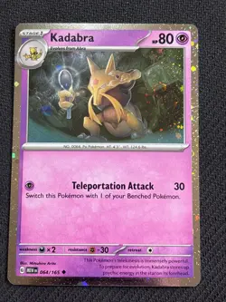 Pokemon Card Kadabra Scarlet & Violet 151 Cosmo Holo 064/165 Near Mint - Image 1