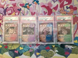 PSA 10 2023 One Piece Wanted Art 4 Card OP-03 Japanese Holo Luffy Kaido Kid - Image 1