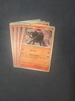 Paldean Tauros 018/191 x4 4x Pokemon Card 2024 Surging Sparks Playset - Image 1