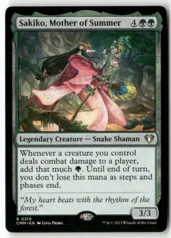 Sakiko, Mother of Summer 319 Rare Commander Masters Magic: The Gathering NM - Image 1