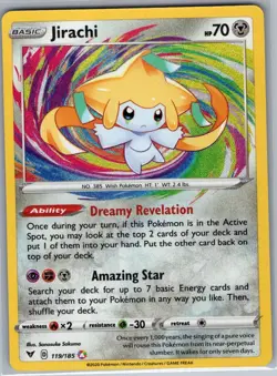 Jirachi 119/185 SWSH04: Vivid Voltage - Pokemon Card - NM - Image 1