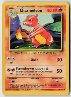 Charmeleon Base Set 24/102 Regular Near Mint (NM) - Pokemon TCG WOTC 1999 vintge - Image 1