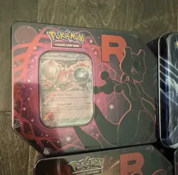 Pokemon Team Rocket Tin Set of 3 + 2022 Fall Collectors Chest NEW / SEALED !! - Image 3