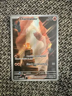 Charmander 168/165 Scarlet & Violet 151 2023 Illustration Rare IR Pokemon TCG - Image 1