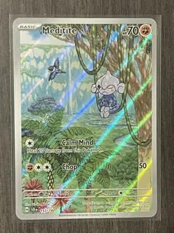 Pokemon TCG Meditite Illustration Rare 153/142 Stellar Crown NM/Mint - Image 1