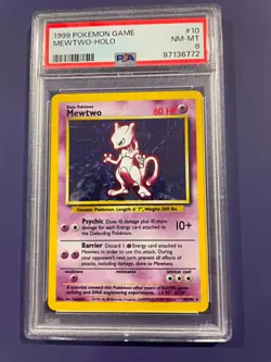 1999 Pokemon Base Set Mewtwo Holo Rare #10 NM-MT PSA 8 - Image 1
