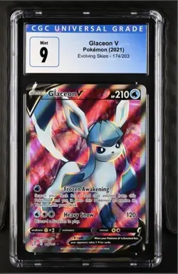 2021 Pokemon TCG Evolving Skies: Glaceon V #174/203 (Full Art) - CGC 9 Mint - Image 1