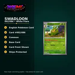 Pokemon White Flare Swadloon 002/086 Pokeball Holo English TCG NM - Image 1