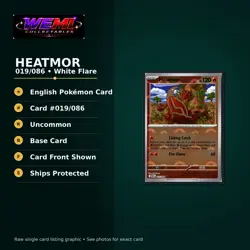 Pokemon White Flare Heatmor 019/086 Pokeball Holo English TCG NM - Image 1