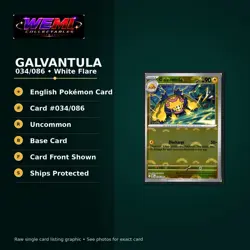 Pokemon White Flare Galvantula 034/086 Pokeball Holo English TCG NM - Image 1