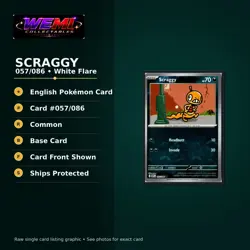 Pokemon White Flare Scraggy 057/086 Pokeball Holo English TCG NM - Image 1