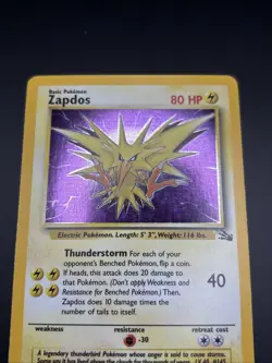 1999 POKEMON FOSSIL 30 ZAPDOS Holo Vintage - Image 3