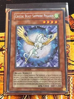 Secret Rare Crystal Beast Sapphire Pegasus CT04-EN002 2007 Limited Edition |LP - Image 1
