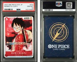 2022 ONE PIECE JAPANESE STARTER DECK ST01-STRAW HAT CREW MONKEY D. LUFFY PSA10 - Image 3