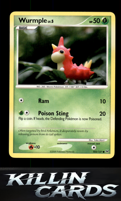 Wurmple 103/127 Pokemon Common Platinum Card LP - Image 1
