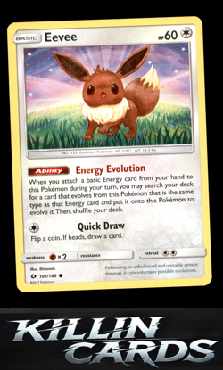 Eevee 101/149 Pokemon Common SM Base Set Card NM - Image 1