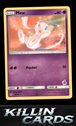 Mew 32/68 Pokemon Rare Hidden Fates Card NM - Image 1