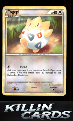Togepi 70/90 Pokemon Common Undaunted Card LP - Image 1