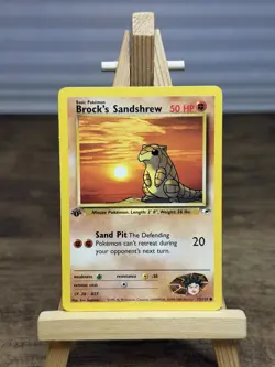 Pokemon Card - Brock's Sandshrew Gym Heroes 72/132 Common 1st Edition - NM - Image 1