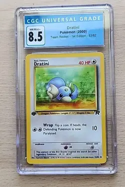 Dratini #53 1st Edition Team Rocket 2000 Pokemon CGC 8.5 - Image 1