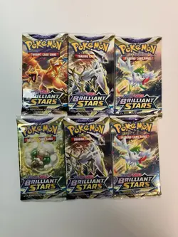 (LOT OF 6) Pokemon TCG Sword & Shield Brilliant Stars Booster Packs NEW/SEALED - Image 1