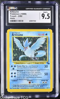 1999 Pokemon Fossil Articuno Holo 2/62 CGC 9.5 - Image 1